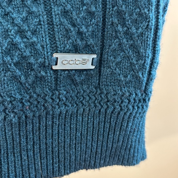 The Oobe Teal Cowl Neck Sweater Knit Collegiate Grandpa-core Preppy MSRP $298 - Picture 5 of 11